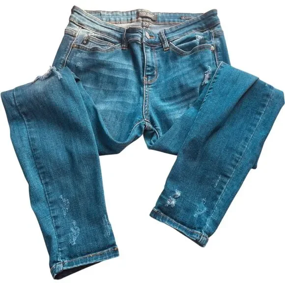 Judy Blue Skinny Fit Distressed Ankle Skinny Jeans - Picture 6 of 13